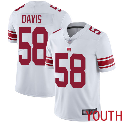 Youth New York Giants #58 Tae Davis White Vapor Untouchable Limited Player Football NFL Jersey